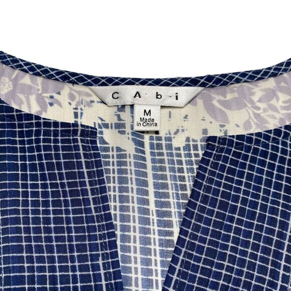 CAbi Sheer Floral Print Stitch Placket Blouse Sz M - Picture 8 of 10